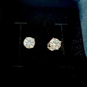 🆕1/2 Carat D Color Moissanite Earring Studs in 925 Silver